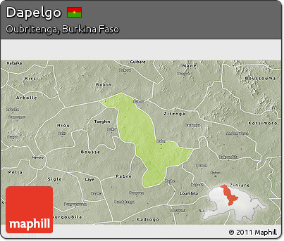 Physical 3D Map of Dapelgo, semi-desaturated