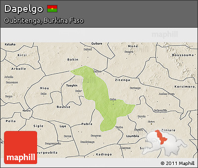 Physical 3D Map of Dapelgo, shaded relief outside