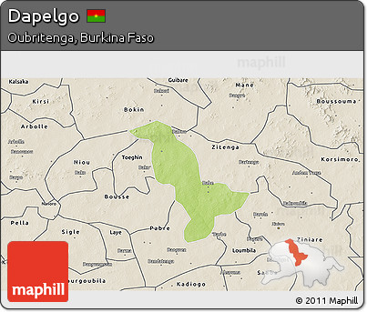 Physical 3D Map of Dapelgo, shaded relief outside