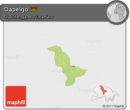 Physical 3D Map of Dapelgo, single color outside