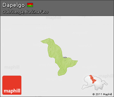 Physical 3D Map of Dapelgo, single color outside