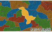 Political 3D Map of Dapelgo, darken