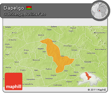 Political 3D Map of Dapelgo, physical outside