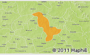 Political 3D Map of Dapelgo, physical outside