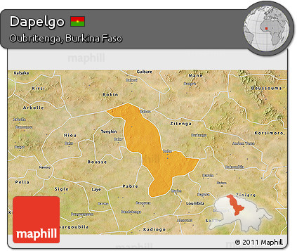 Political 3D Map of Dapelgo, satellite outside