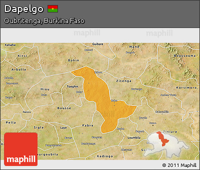 Political 3D Map of Dapelgo, satellite outside