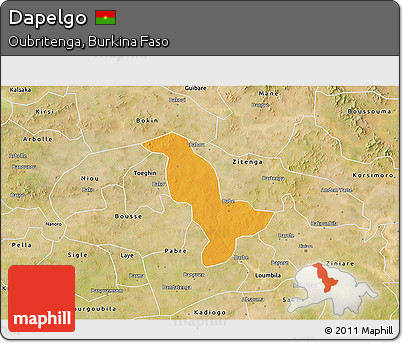 Political 3D Map of Dapelgo, satellite outside