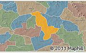 Political 3D Map of Dapelgo, semi-desaturated