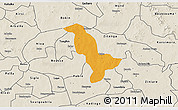 Political 3D Map of Dapelgo, shaded relief outside