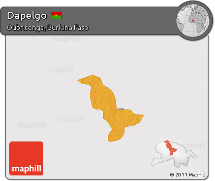 Political 3D Map of Dapelgo, single color outside