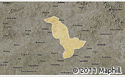 Satellite 3D Map of Dapelgo, darken, semi-desaturated