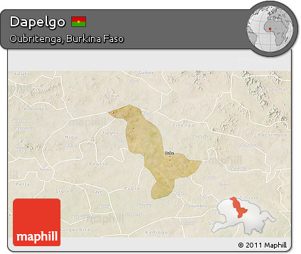 Satellite 3D Map of Dapelgo, lighten