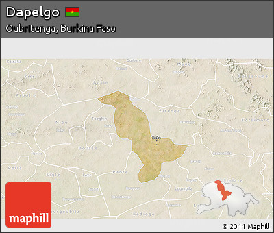 Satellite 3D Map of Dapelgo, lighten