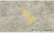 Satellite 3D Map of Dapelgo, semi-desaturated