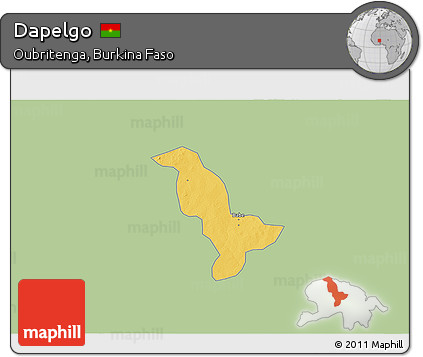 Savanna Style 3D Map of Dapelgo, single color outside