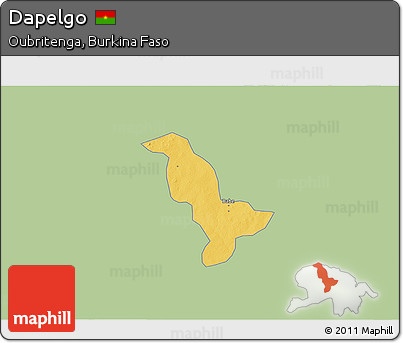 Savanna Style 3D Map of Dapelgo, single color outside