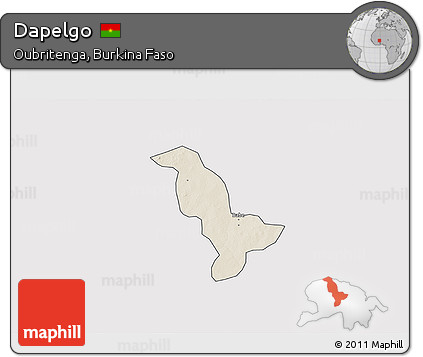 Shaded Relief 3D Map of Dapelgo, cropped outside