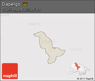 Shaded Relief 3D Map of Dapelgo, cropped outside