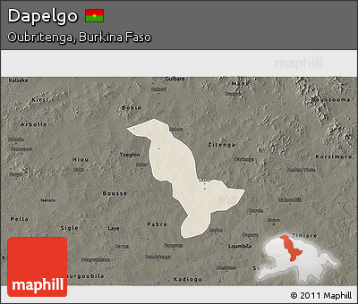 Shaded Relief 3D Map of Dapelgo, darken