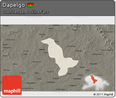 Shaded Relief 3D Map of Dapelgo, darken