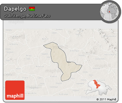 Shaded Relief 3D Map of Dapelgo, lighten