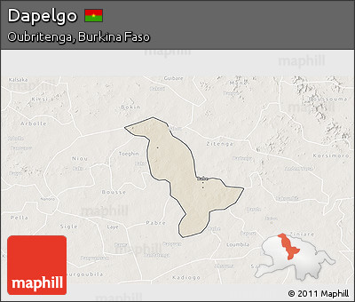 Shaded Relief 3D Map of Dapelgo, lighten