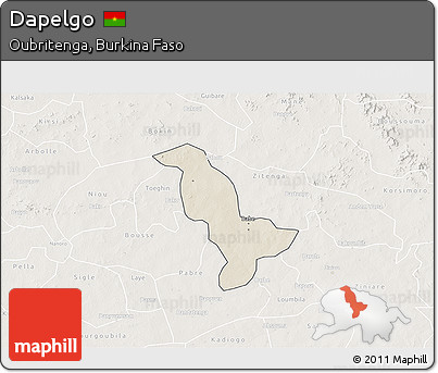 Shaded Relief 3D Map of Dapelgo, lighten