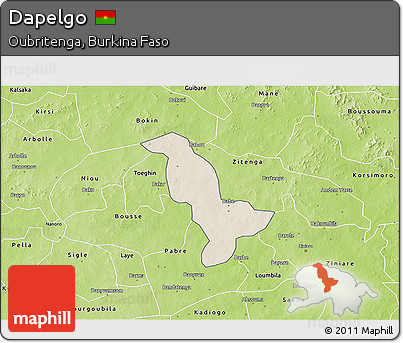 Shaded Relief 3D Map of Dapelgo, physical outside