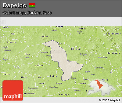 Shaded Relief 3D Map of Dapelgo, physical outside