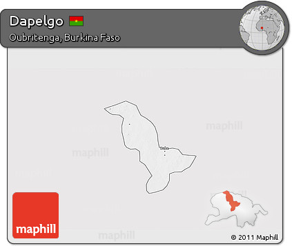 Silver Style 3D Map of Dapelgo, single color outside