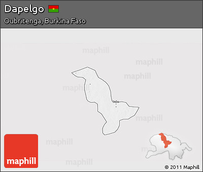Silver Style 3D Map of Dapelgo, single color outside