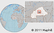Gray Location Map of Dapelgo, highlighted country, highlighted parent region, hill shading
