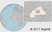 Gray Location Map of Dapelgo, highlighted country, hill shading
