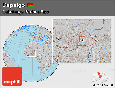 Gray Location Map of Dapelgo, highlighted parent region, within the entire country