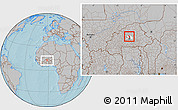 Gray Location Map of Dapelgo, highlighted parent region, within the entire country, hill shading