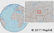 Gray Location Map of Dapelgo, highlighted parent region, hill shading