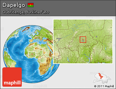 Physical Location Map of Dapelgo, within the entire country