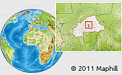 Physical Location Map of Dapelgo, highlighted country, within the entire country