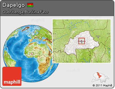 Physical Location Map of Dapelgo, highlighted country
