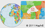 Political Location Map of Dapelgo, highlighted country, within the entire country