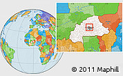Political Location Map of Dapelgo, highlighted country, highlighted parent region