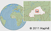 Savanna Style Location Map of Dapelgo, highlighted country, highlighted parent region, hill shading