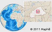 Shaded Relief Location Map of Dapelgo, highlighted country