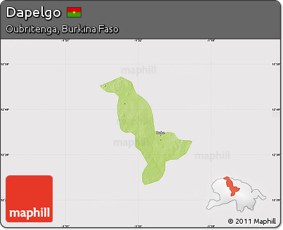 Physical Map of Dapelgo, cropped outside