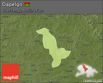 Physical Map of Dapelgo, darken