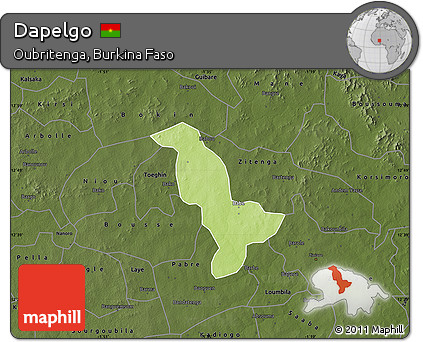 Physical Map of Dapelgo, darken