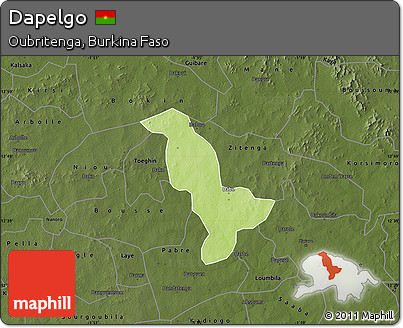 Physical Map of Dapelgo, darken