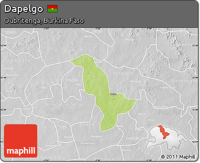 Physical Map of Dapelgo, lighten, desaturated
