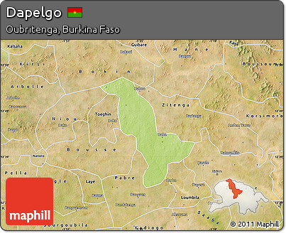 Physical Map of Dapelgo, satellite outside