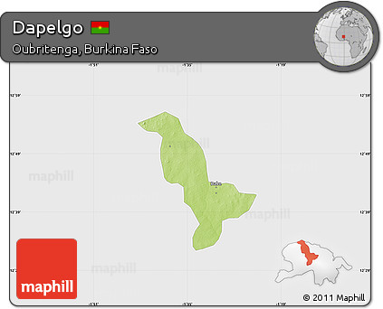 Physical Map of Dapelgo, single color outside